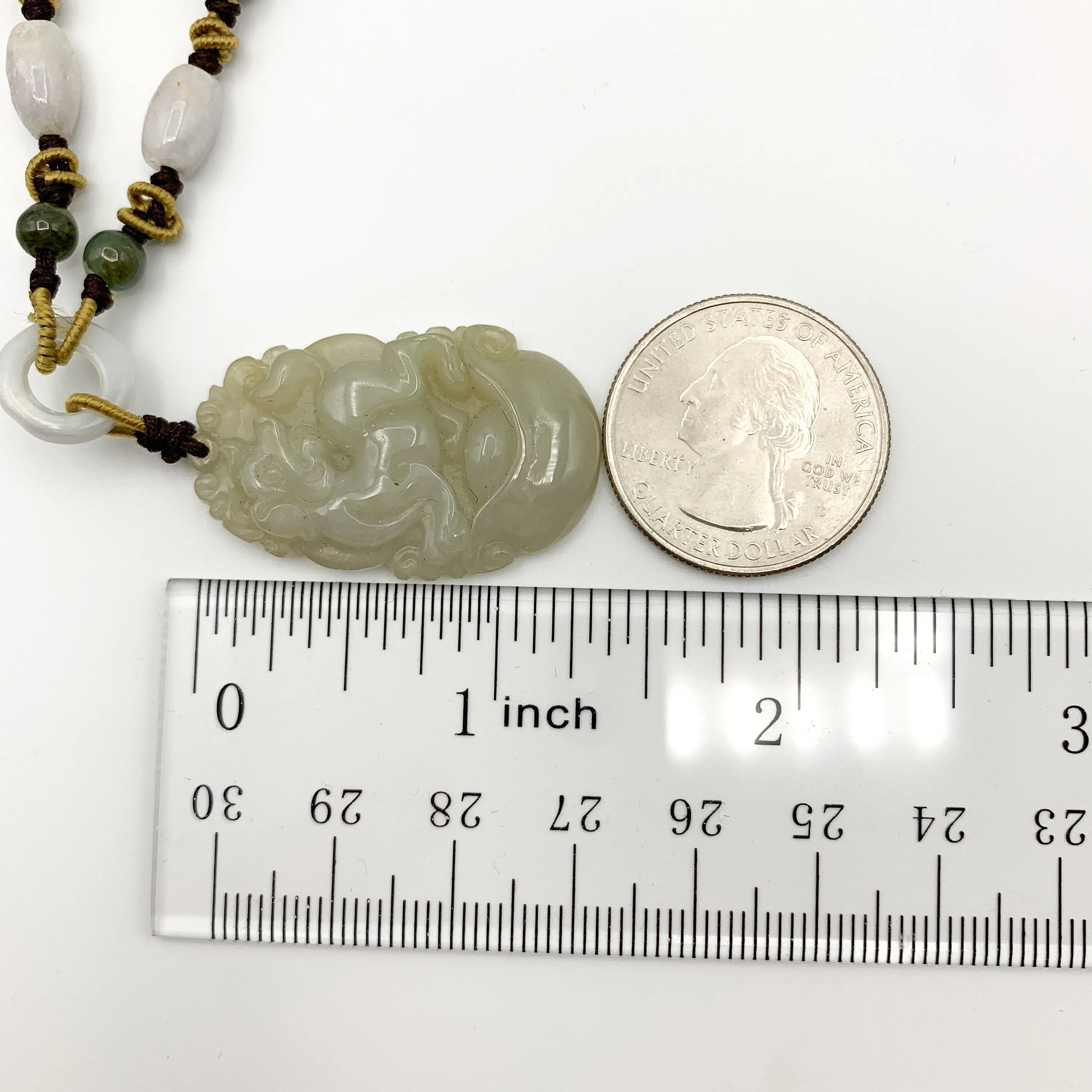 Jadeite Jade Dog Chinese Zodiac Hand Carved Red Pendant Necklace, YW-0110-1647059503