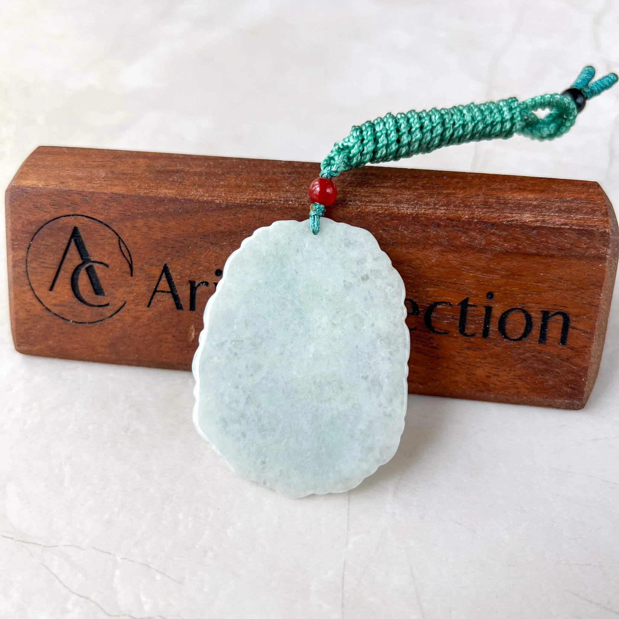 Jadeite Jade Dragon Chinese Zodiac Hand Carved Pendant Necklace, YJ-0321-0333032