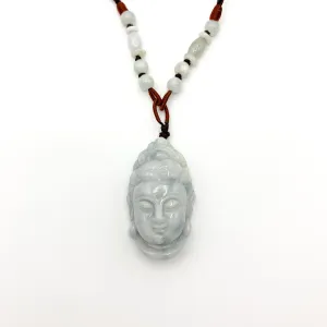 Jadeite Jade Guan Yin Head Carved Pendant Necklace, Jade Quan Am, Jade Kuan Yin, YW-0110-1646848256