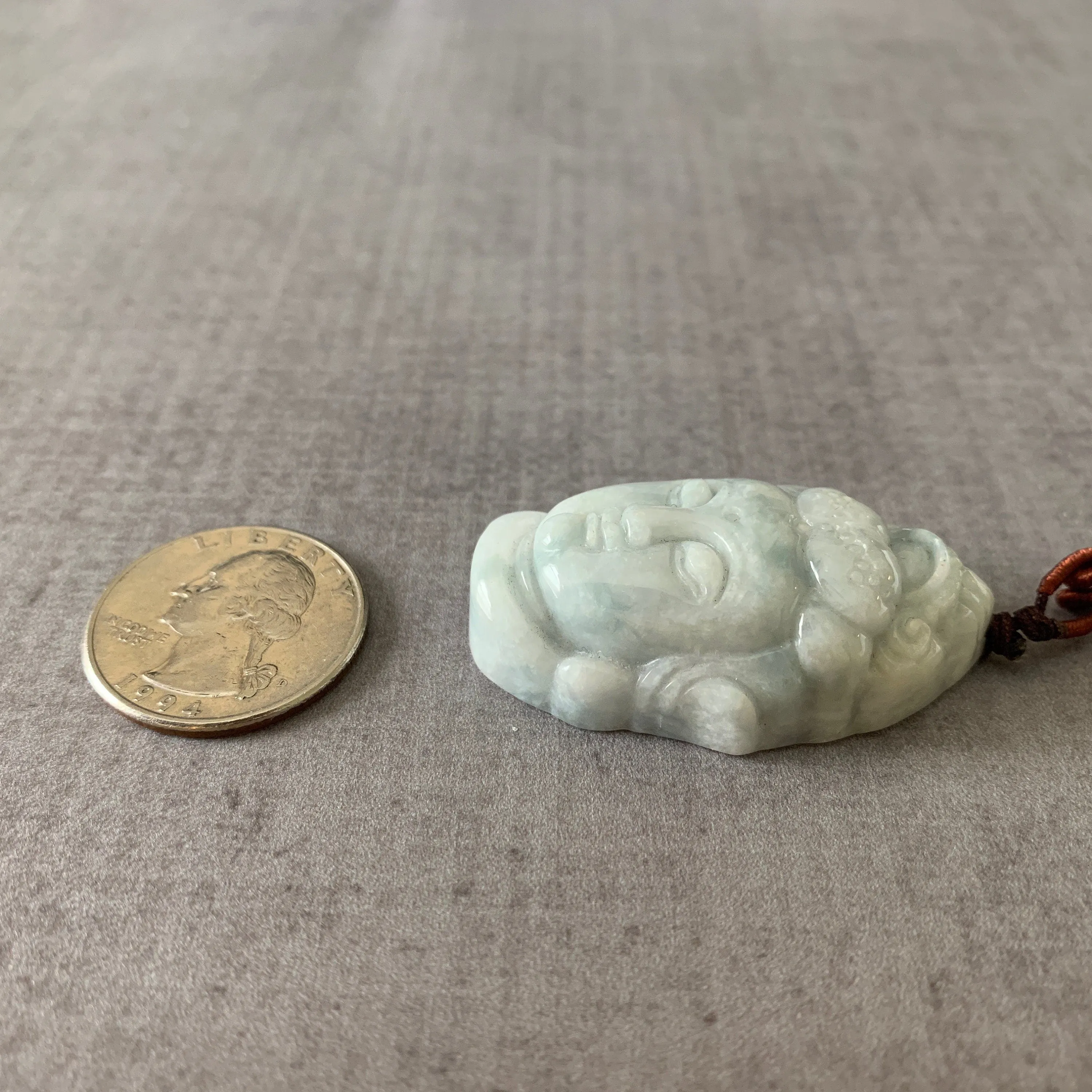 Jadeite Jade Guan Yin Head Carved Pendant Necklace, Jade Quan Am, Jade Kuan Yin, YW-0110-1646848256