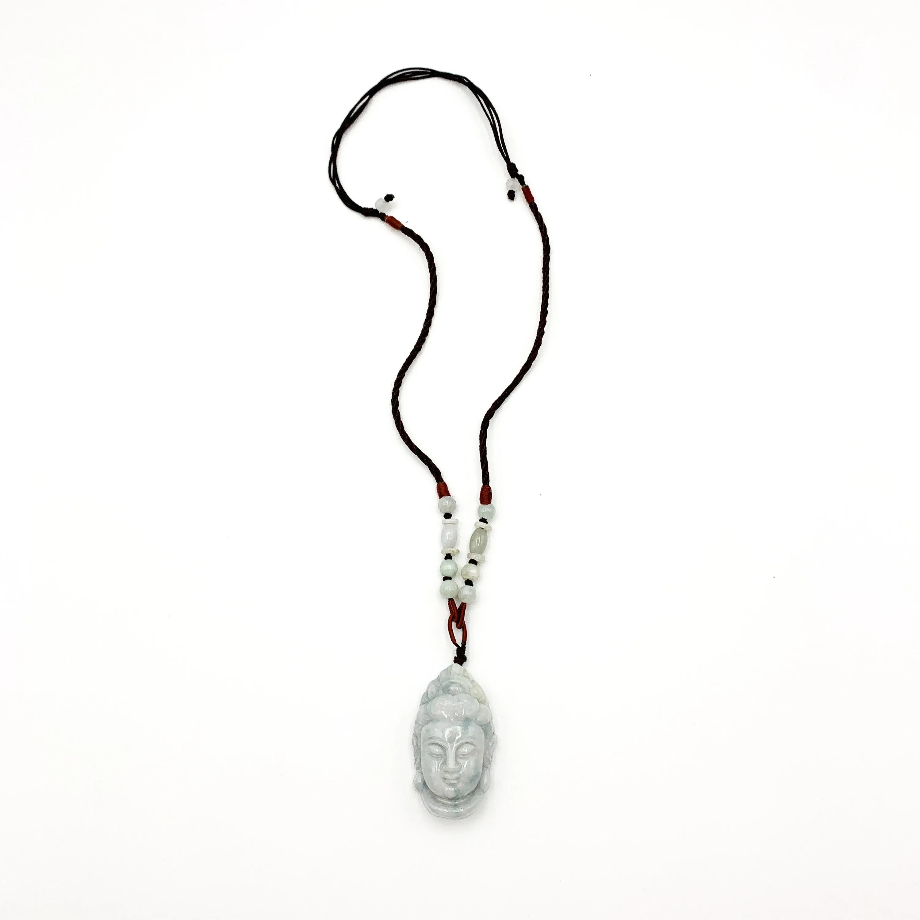 Jadeite Jade Guan Yin Head Carved Pendant Necklace, Jade Quan Am, Jade Kuan Yin, YW-0110-1646848256