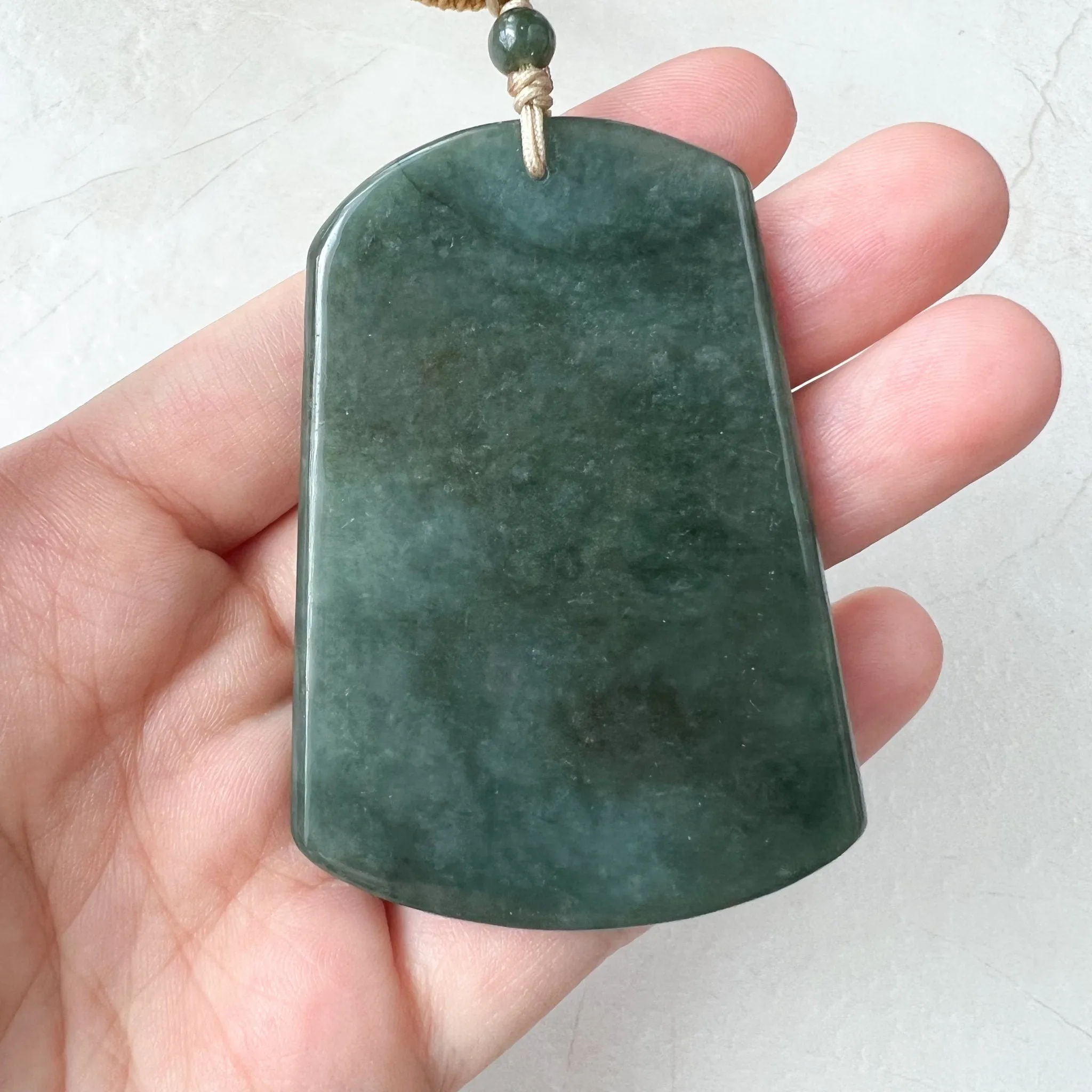 Jadeite Jade Landscape Mountain Forest River Scenery Hand Carved Pendant Necklace, YJ-1221-0170328