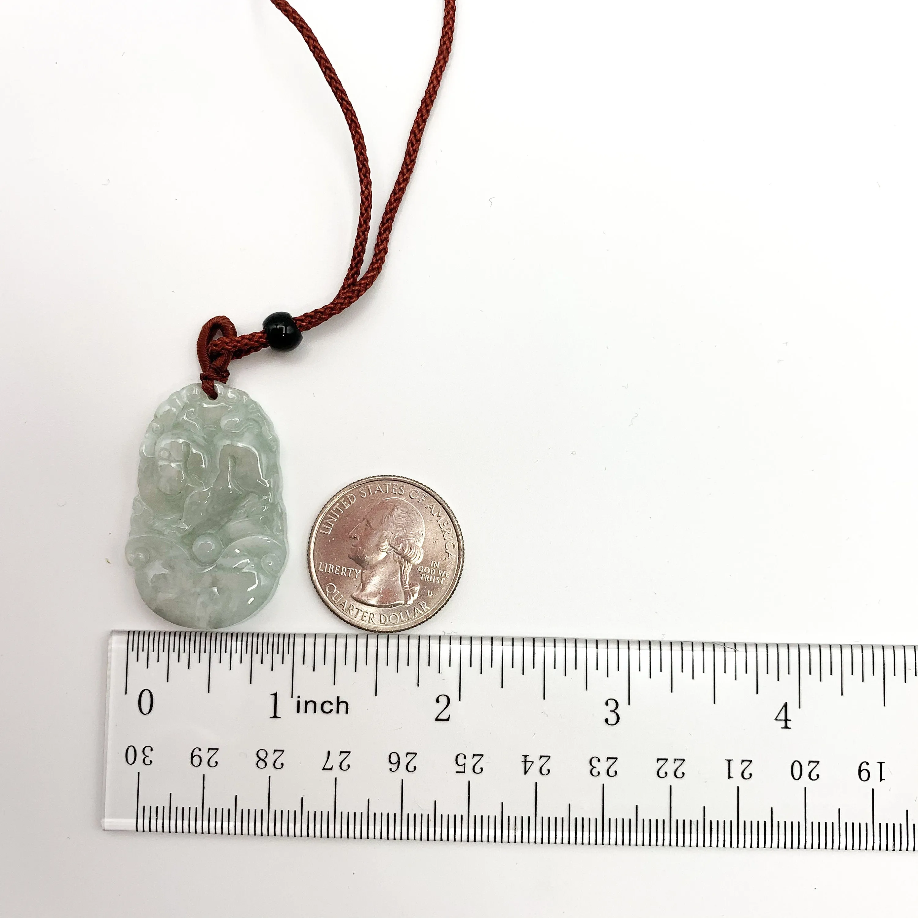 Jadeite Jade Pig Boar Chinese Zodiac Carved Pendant Necklace, YJ-0321-0328270-3