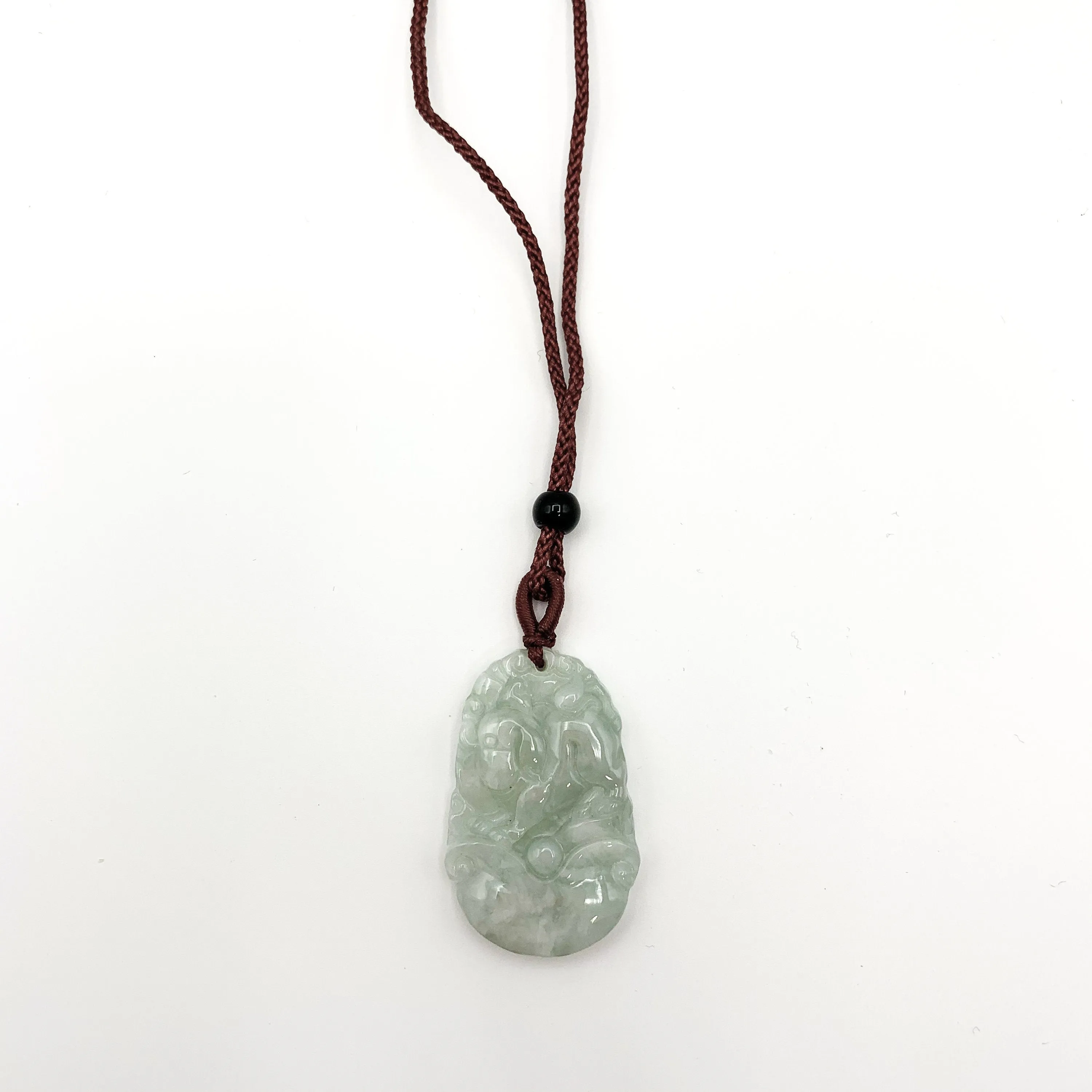 Jadeite Jade Pig Boar Chinese Zodiac Carved Pendant Necklace, YJ-0321-0328270-3
