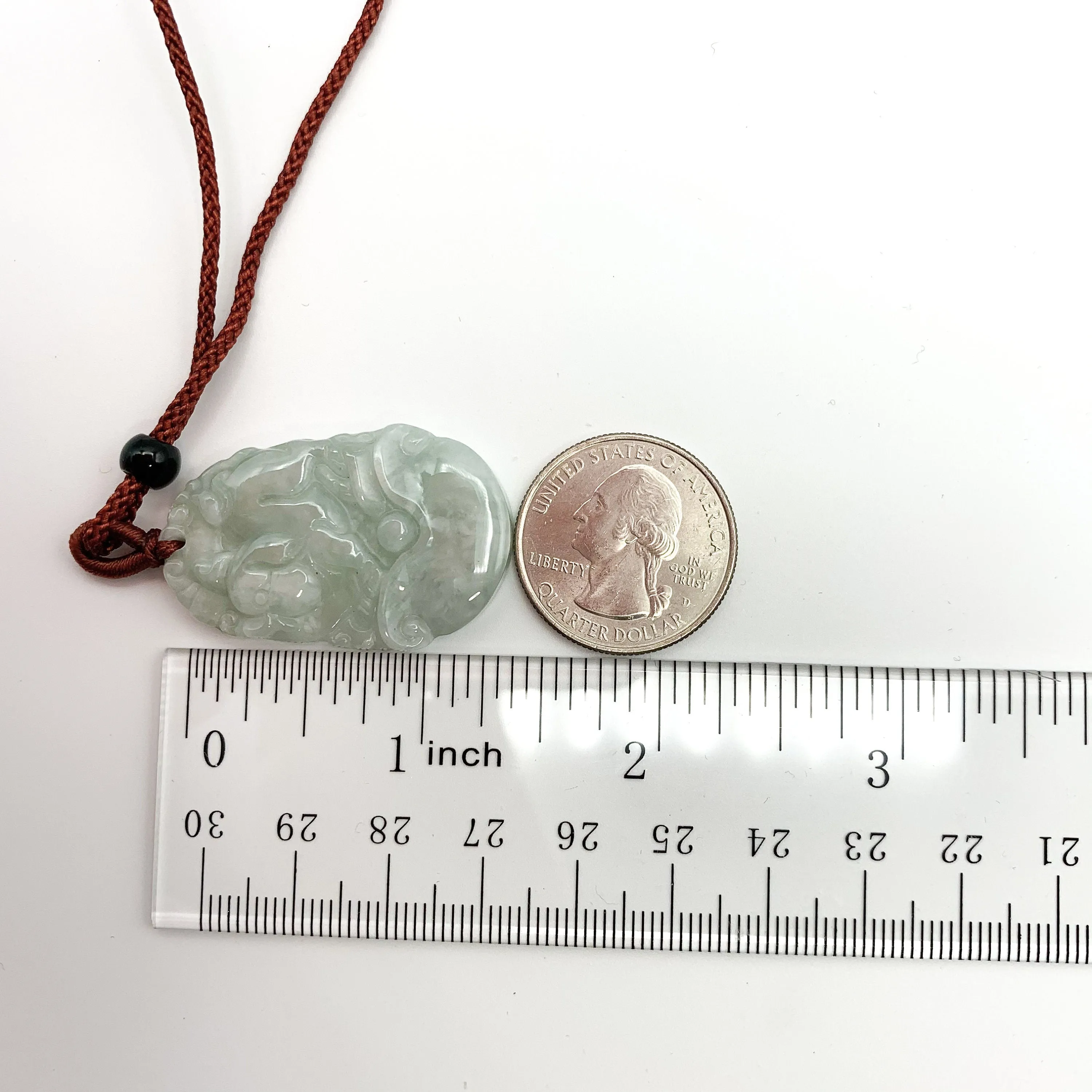 Jadeite Jade Pig Boar Chinese Zodiac Carved Pendant Necklace, YJ-0321-0328270-3