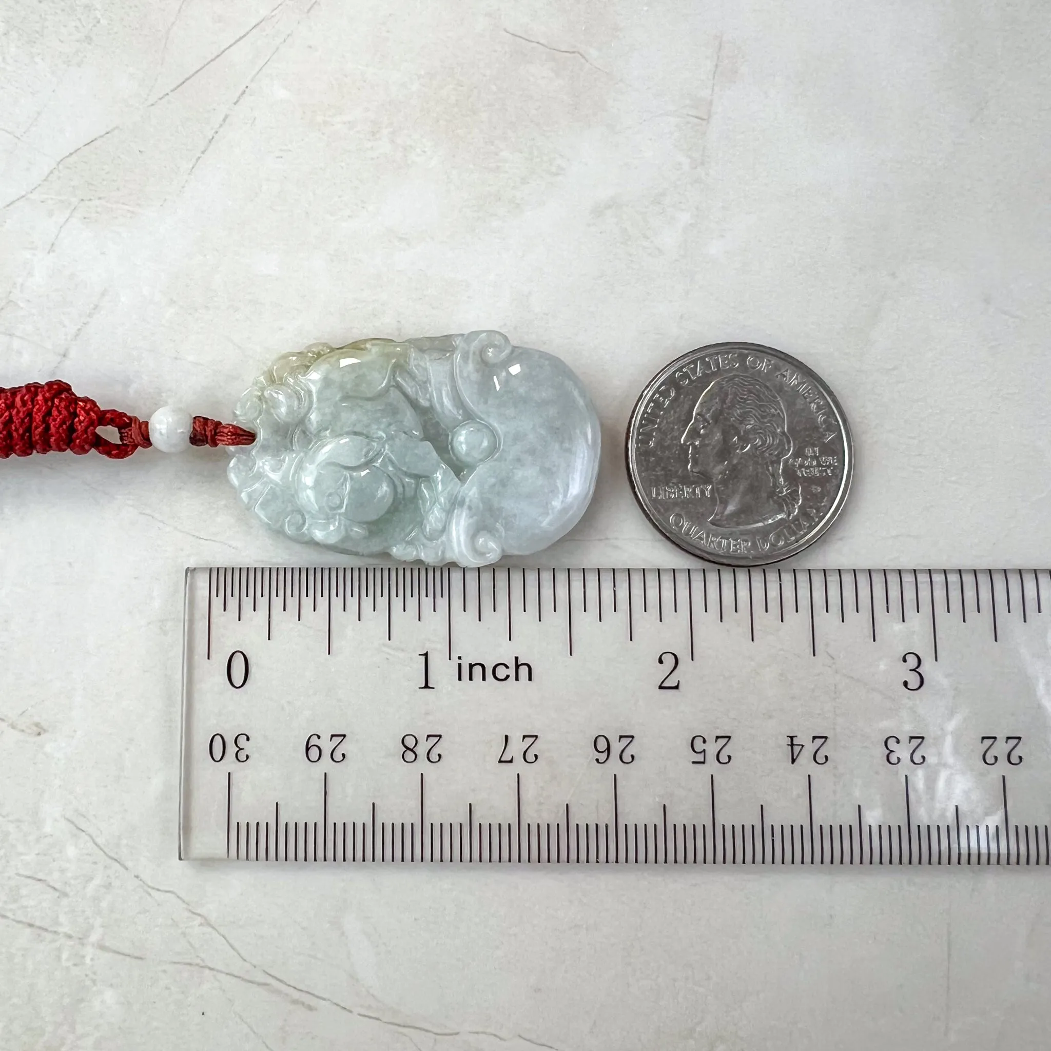 Jadeite Jade Pig Boar Chinese Zodiac Carved Pendant Necklace, YJ-0321-0328272-4