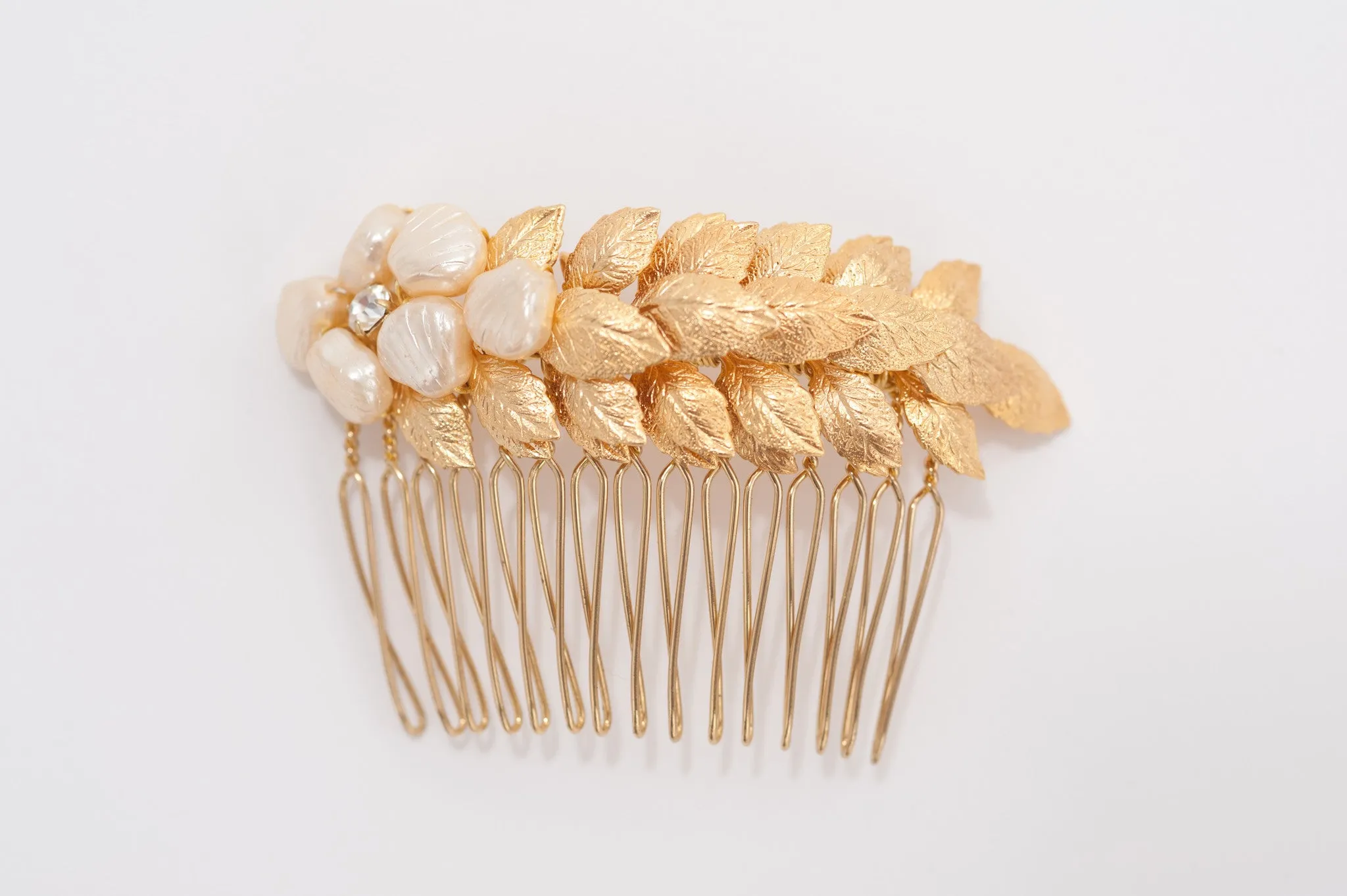 leaves brass hair comb HP170629