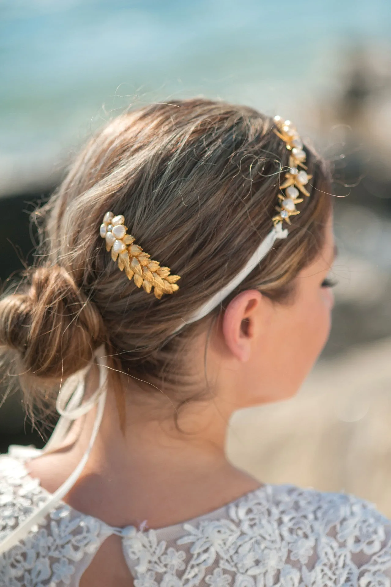 leaves brass hair comb HP170629