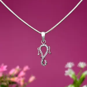 Lord Ganesha sterling silver zircon pendant