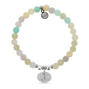 Mermaid Charm with Green Yellow Jade Charity Bracelet