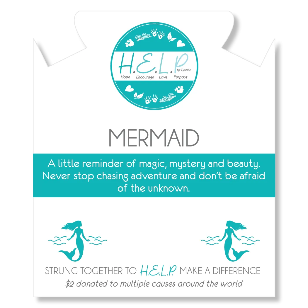 Mermaid Charm with Green Yellow Jade Charity Bracelet