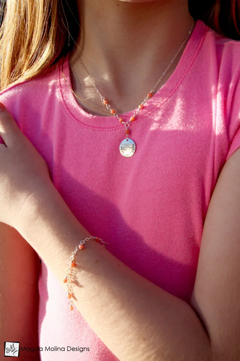 Mini Goddess (children) Pink Coral Necklace
