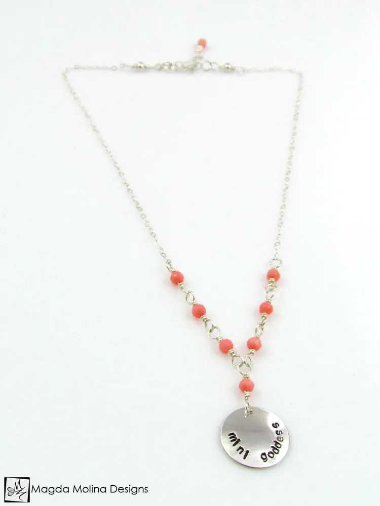 Mini Goddess (children) Pink Coral Necklace