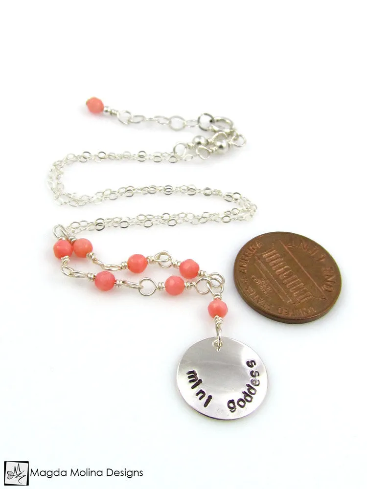 Mini Goddess (children) Pink Coral Necklace