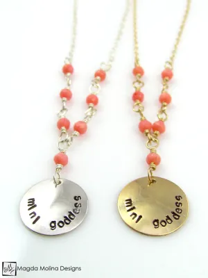 Mini Goddess (children) Pink Coral Necklace