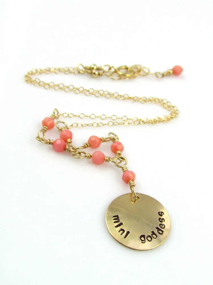Mini Goddess (children) Pink Coral Necklace