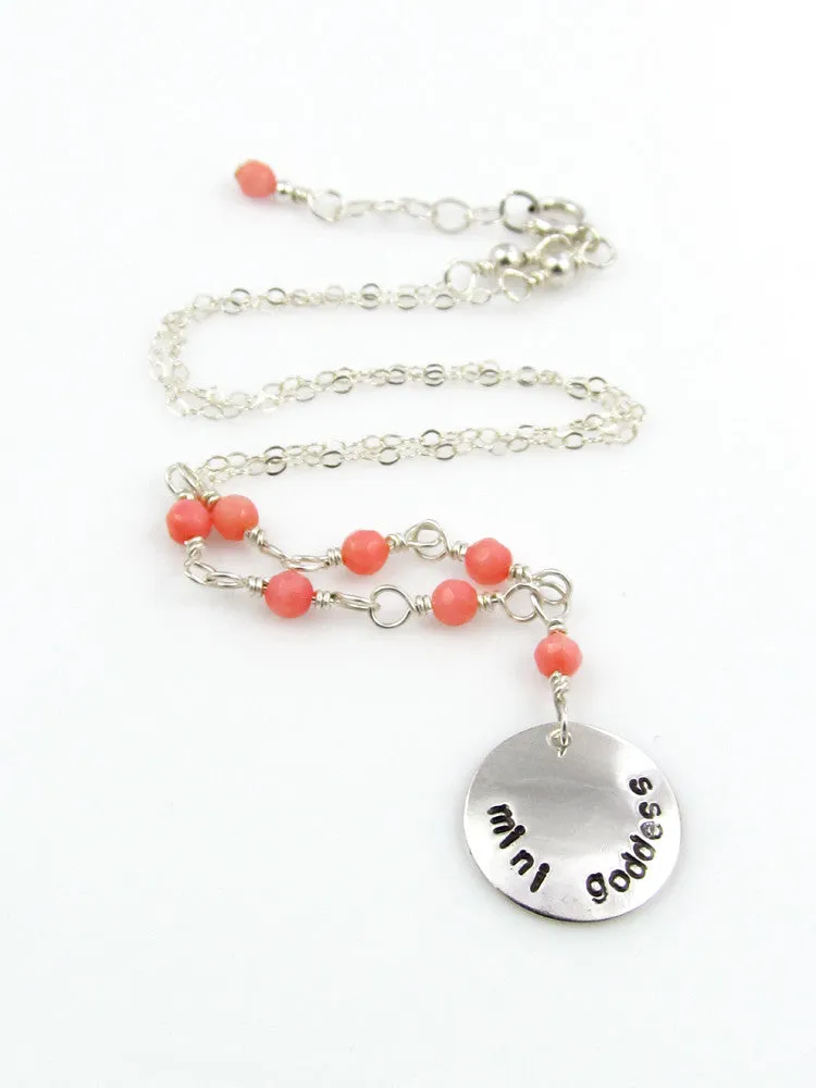 Mini Goddess (children) Pink Coral Necklace