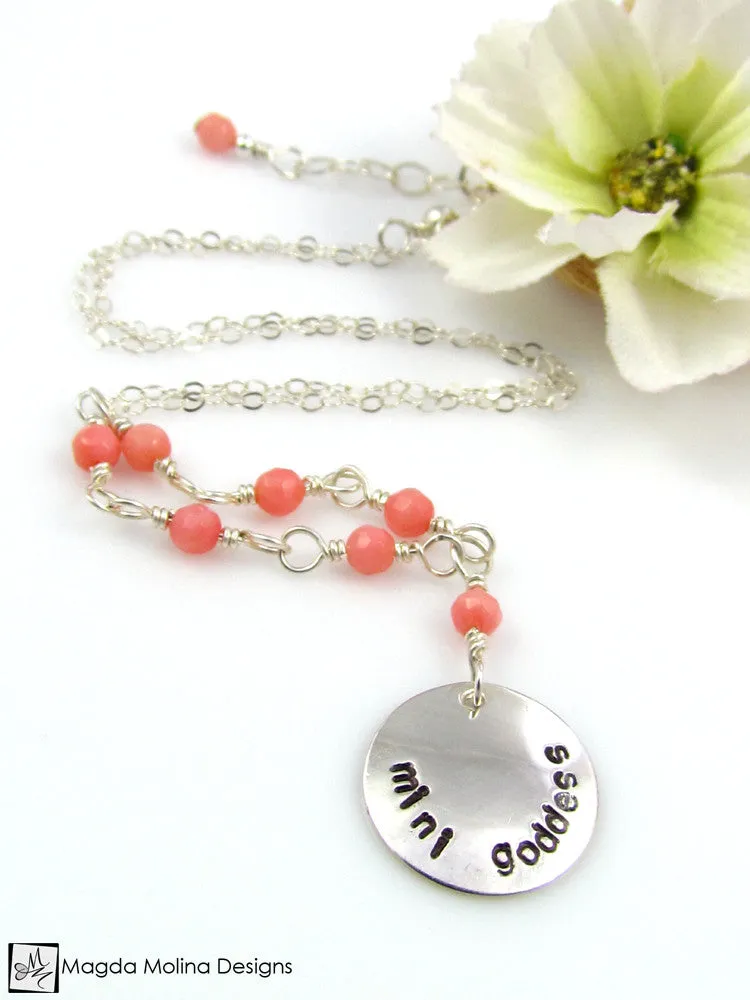 Mini Goddess (children) Pink Coral Necklace