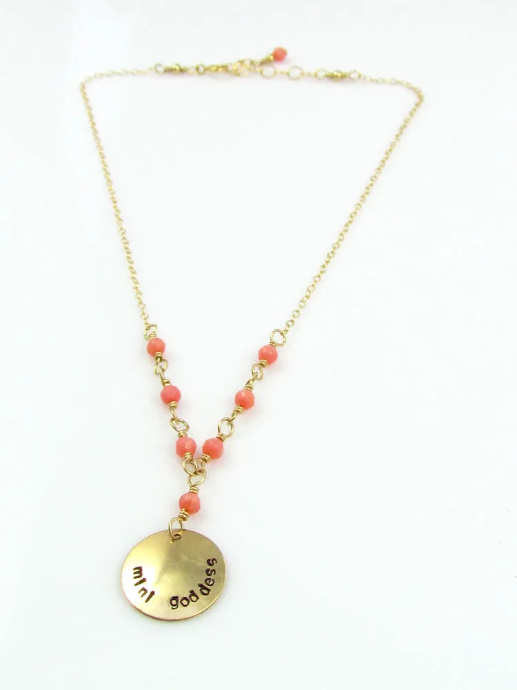 Mini Goddess (children) Pink Coral Necklace