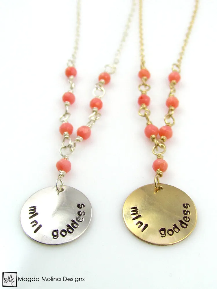Mini Goddess (children) Pink Coral Necklace