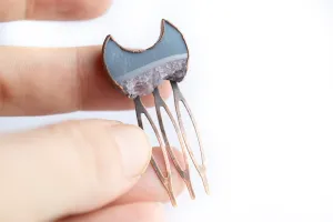Moon Hair Comb | Druzy crystal hair comb