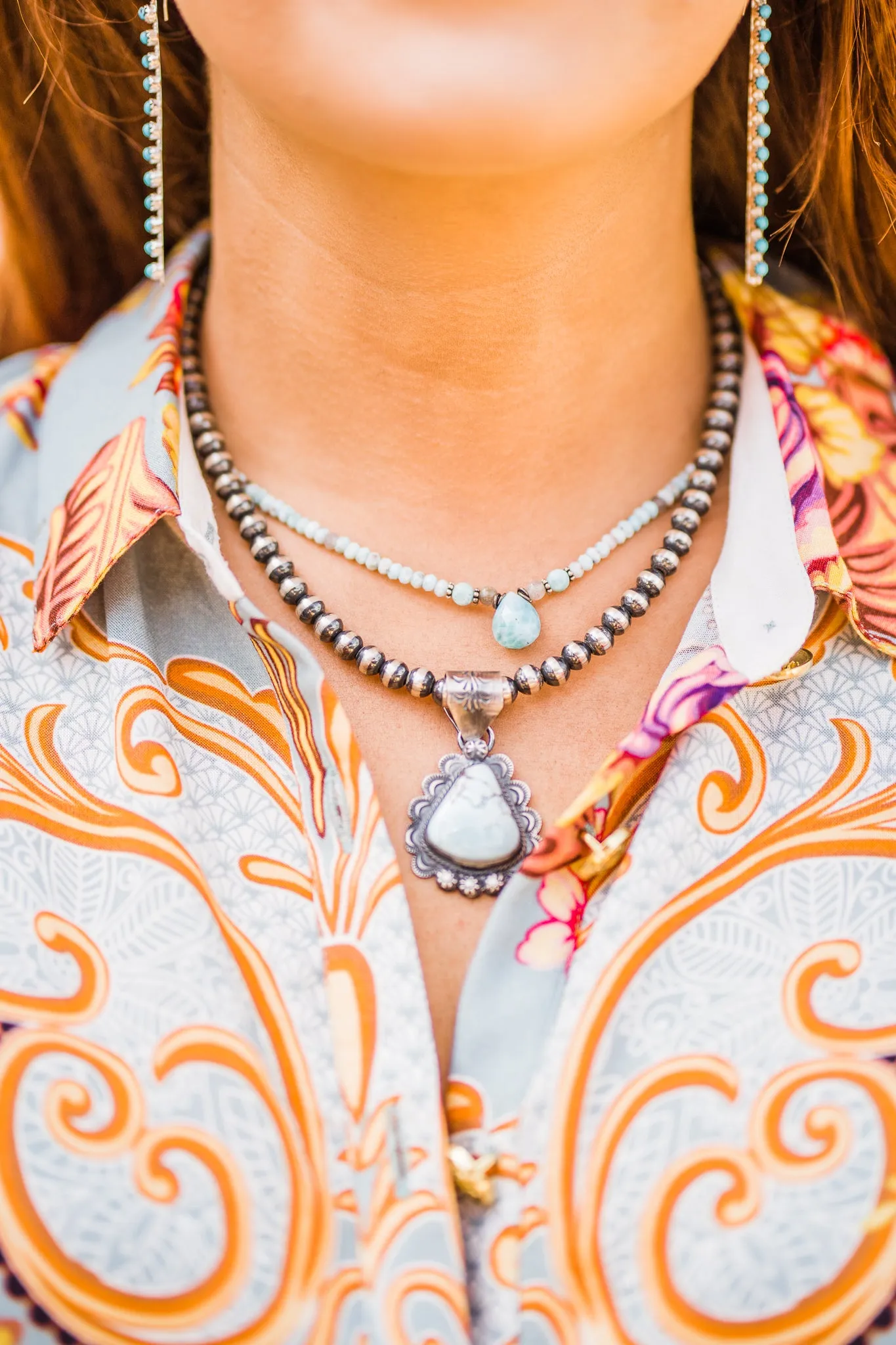 Necklace, Larimar Briolette - Sale!