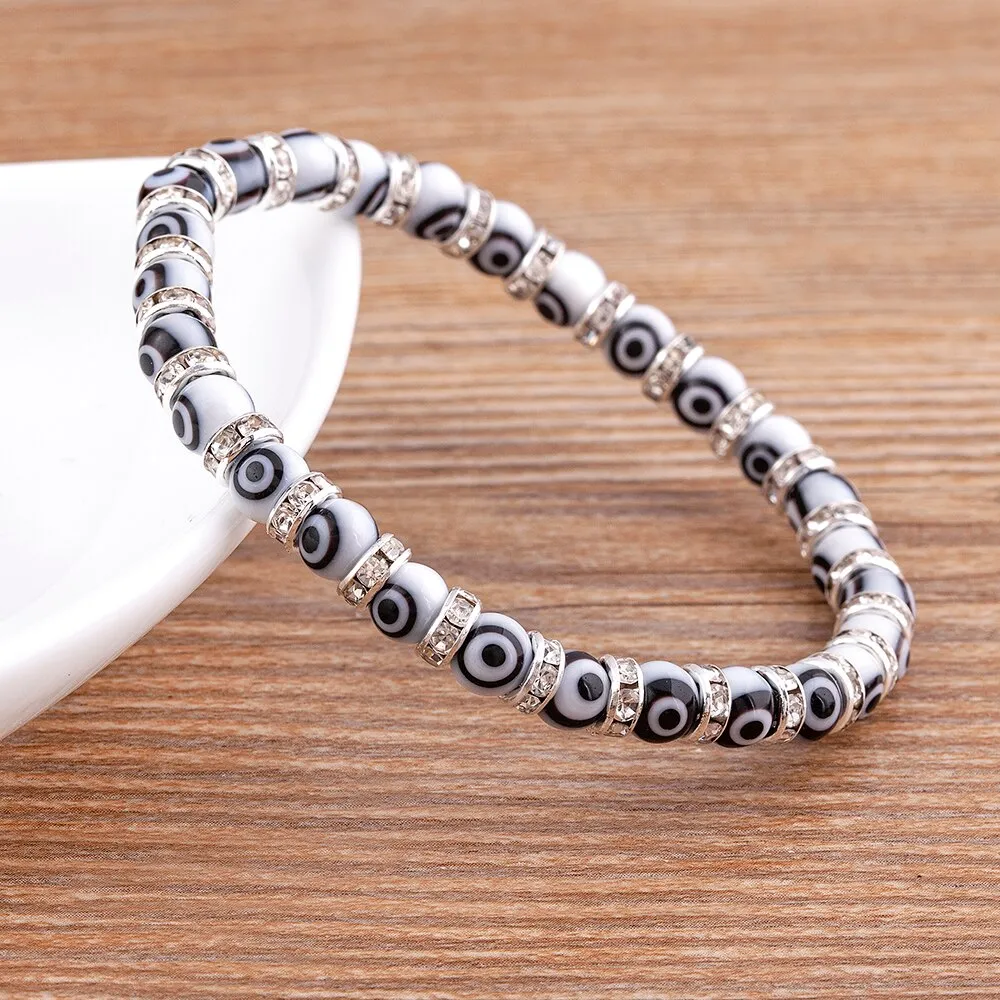 New Fashion Lucky Evil Eye Strand Beaded Bracelet for Men Women