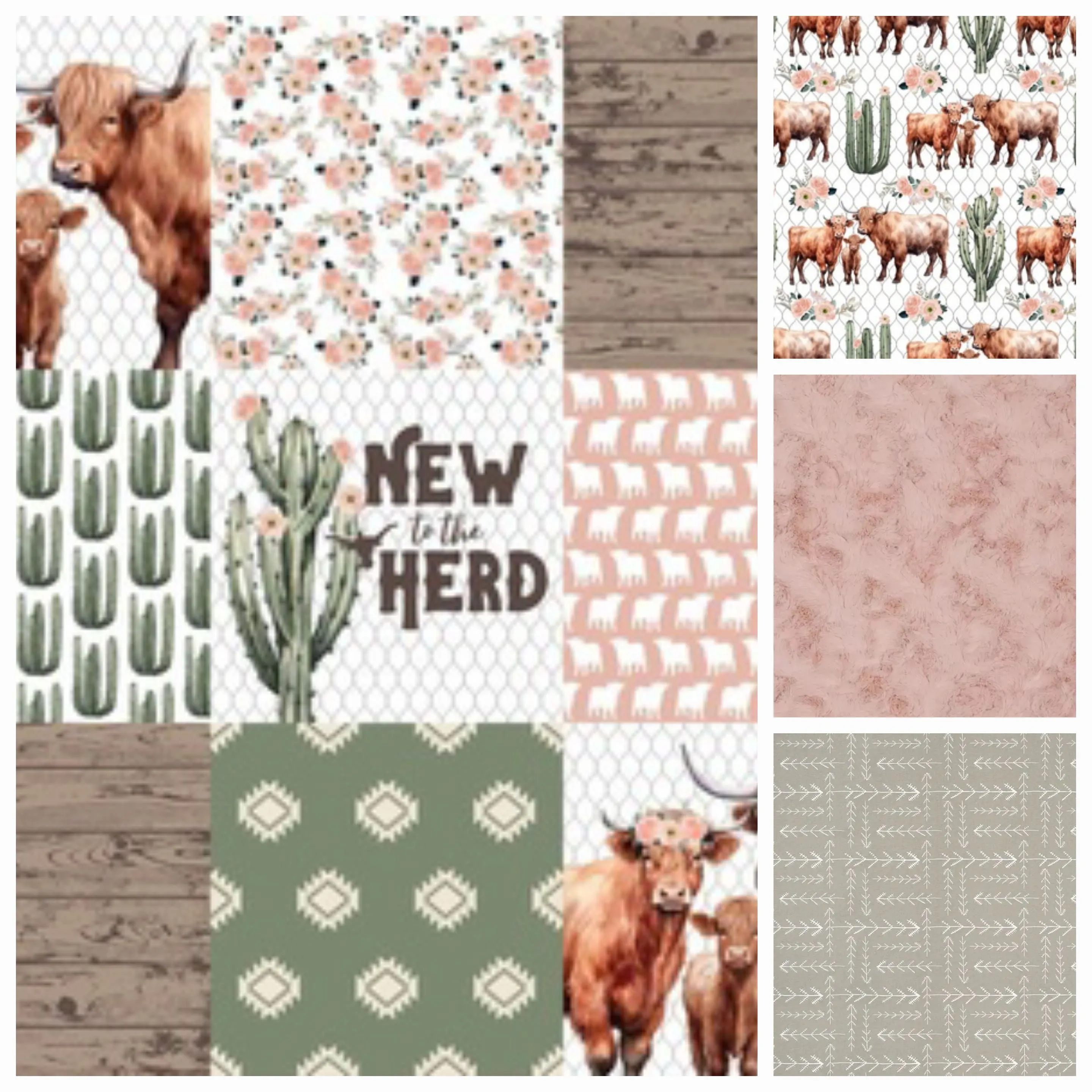 New to the Herd Highland Cow Western Girl Crib Bedding