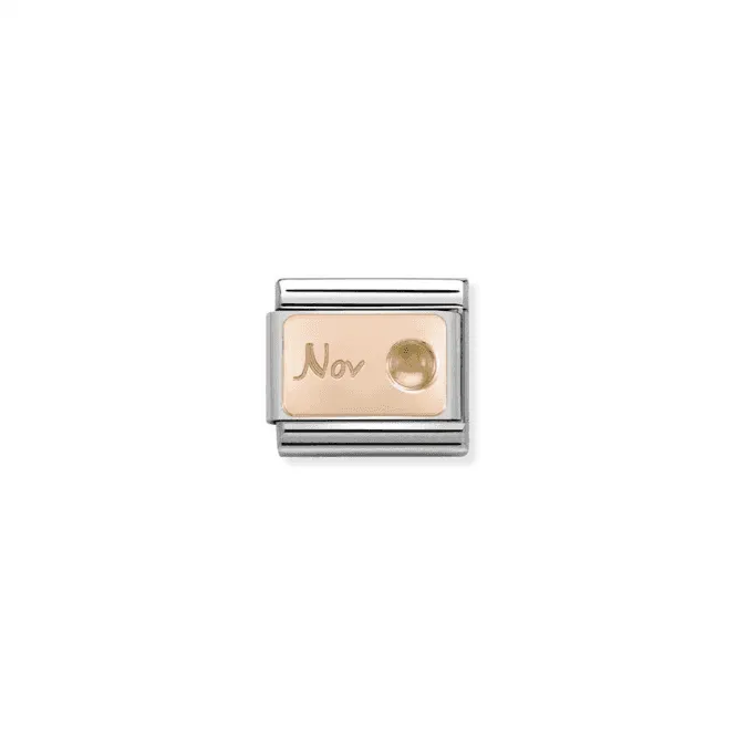 November Birthstone  9K Rose Gold Charm