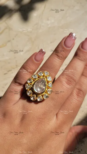 PEAR DROP POLKI RING
