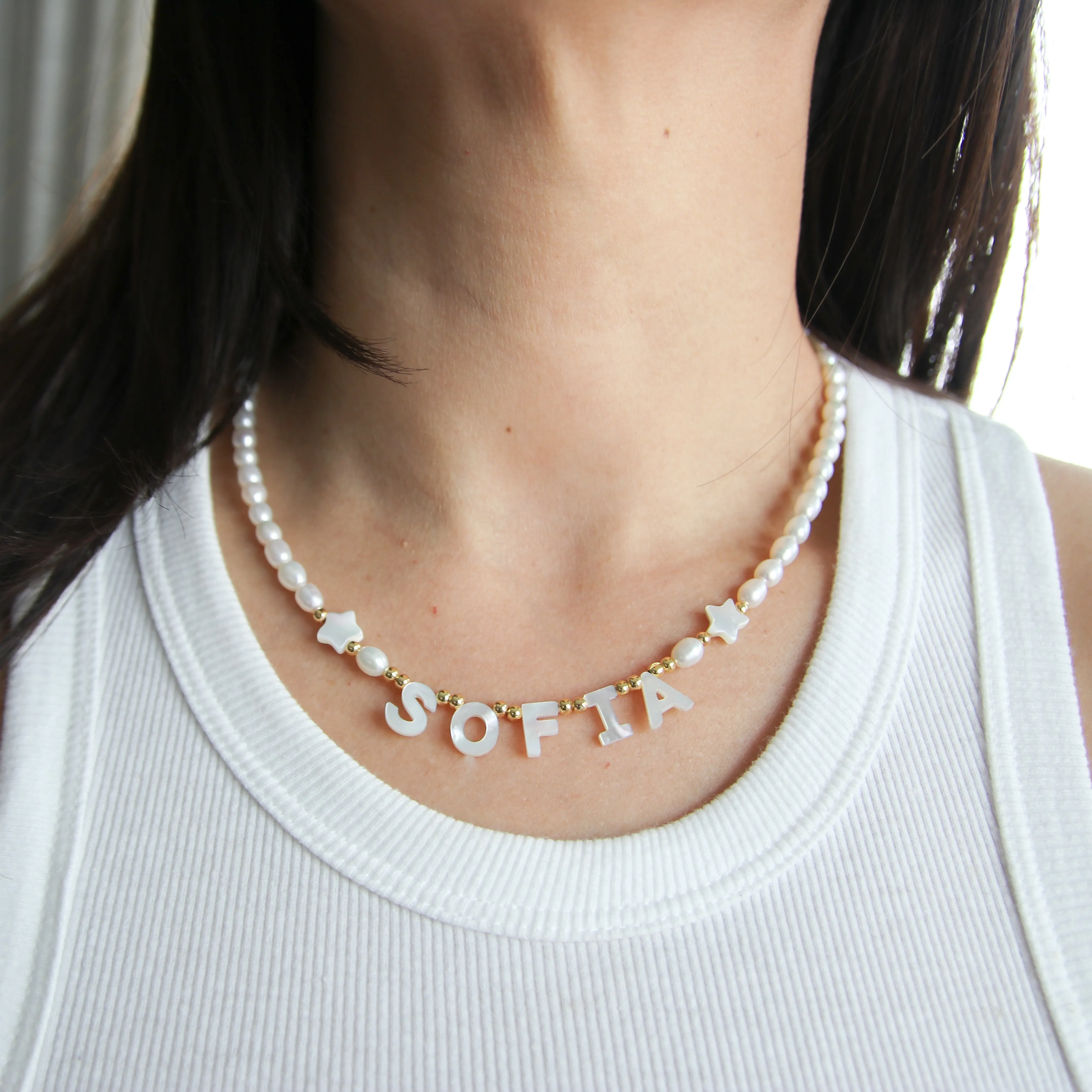 Pearl Name Necklace