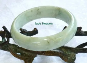 "Peppery" Veins Old Mine Jadeite Jade Bangle Bracelet 57.5mm (JHBB565)