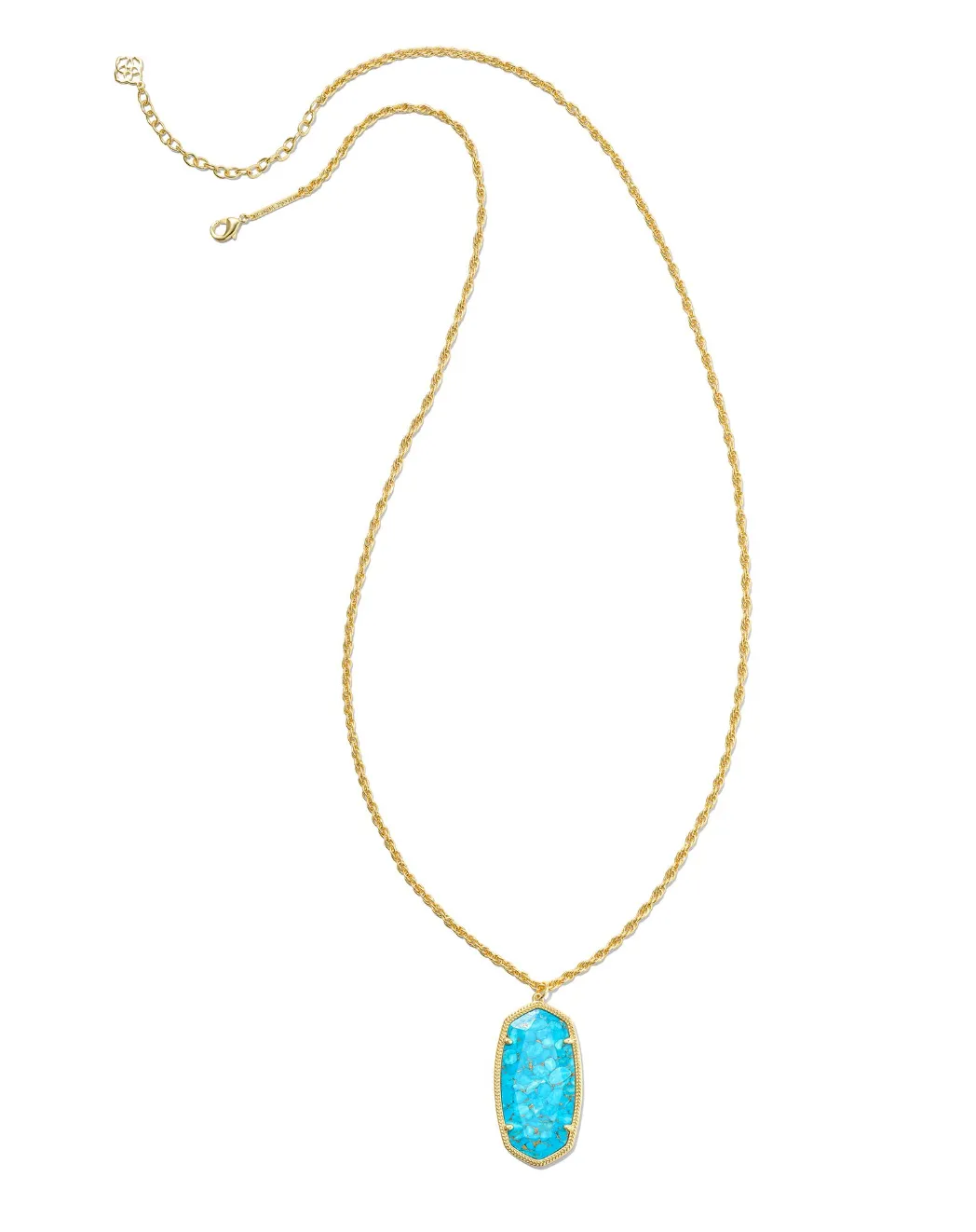 Rae Pendant Necklace in  Bronze Veined Turquoise Magnesite