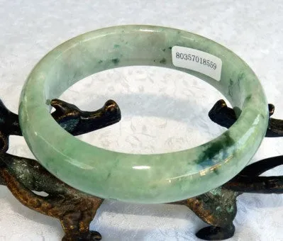Sale-"Precious Earth" Burmese Jadeite Grade A Bangle Bracelet 55.5mm   Certificate (8559)