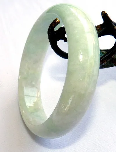 Sale-"Soothing and Calming" Burmese Jadeite Old Mine Bangle Bracelet 57.5mm (JHBB-3292)