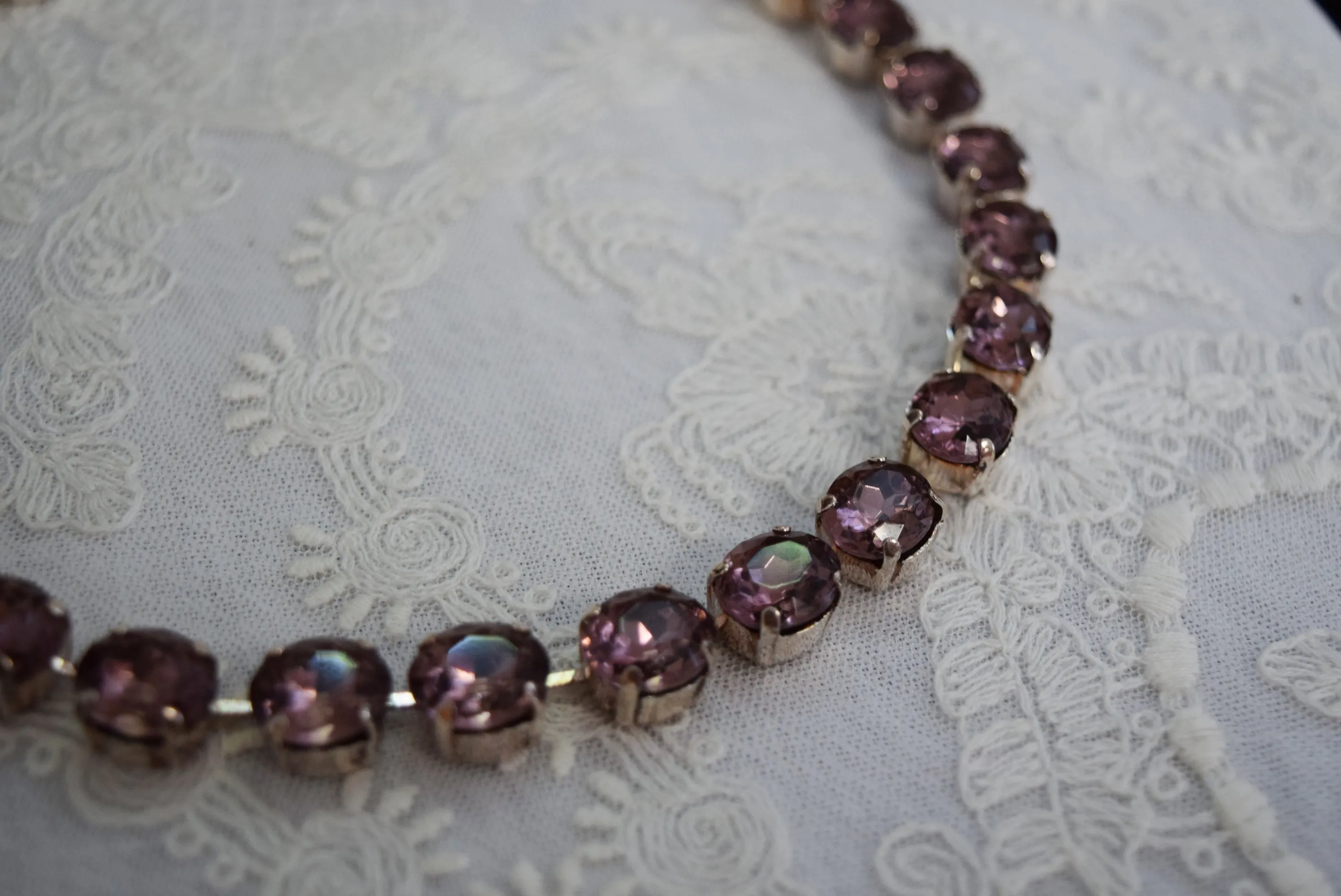 Sample Sale! Light Purple Small Oval Necklace