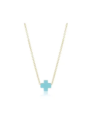 SIGNATURE CROSS NECKLACE - TURQUOISE