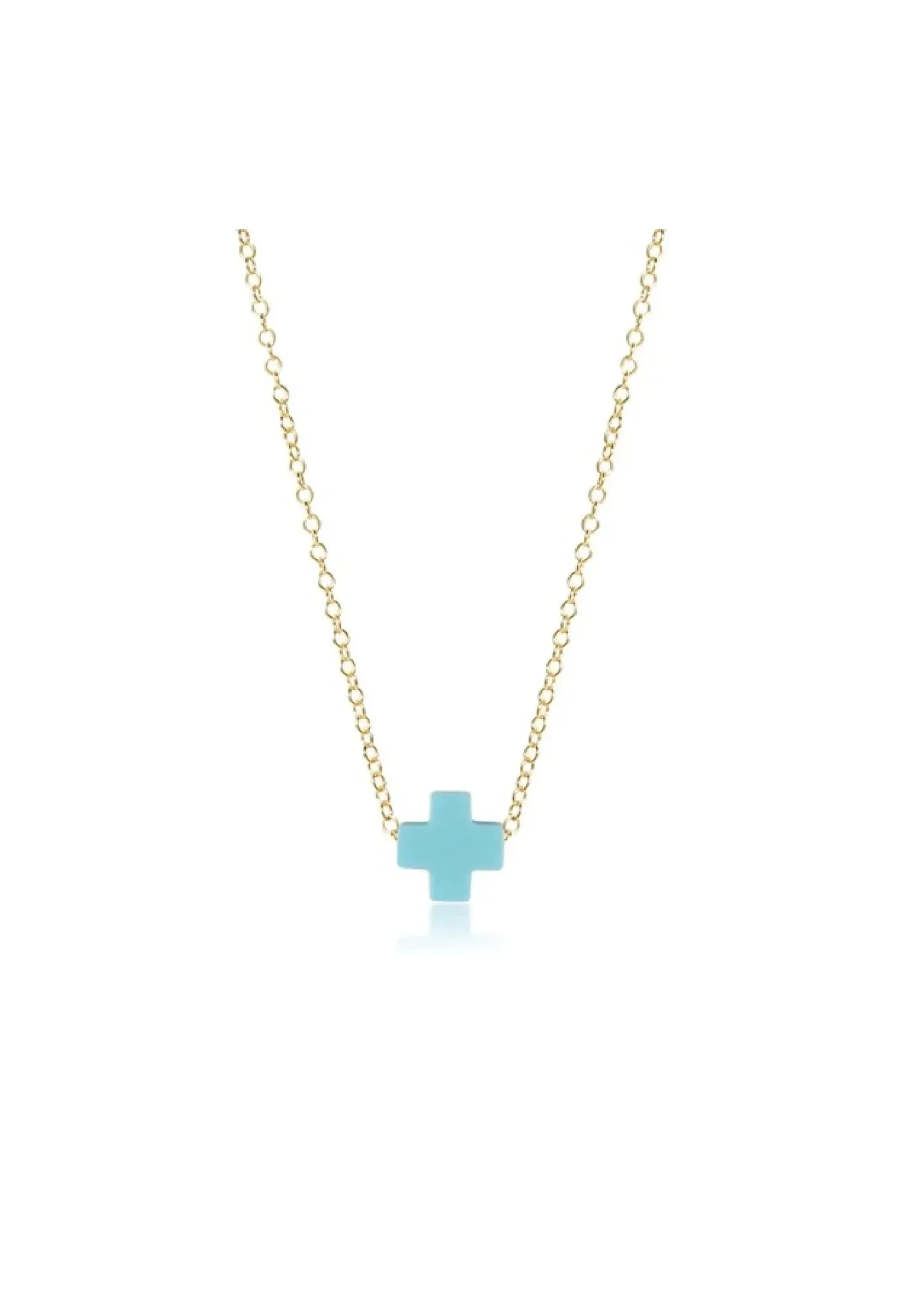 SIGNATURE CROSS NECKLACE - TURQUOISE