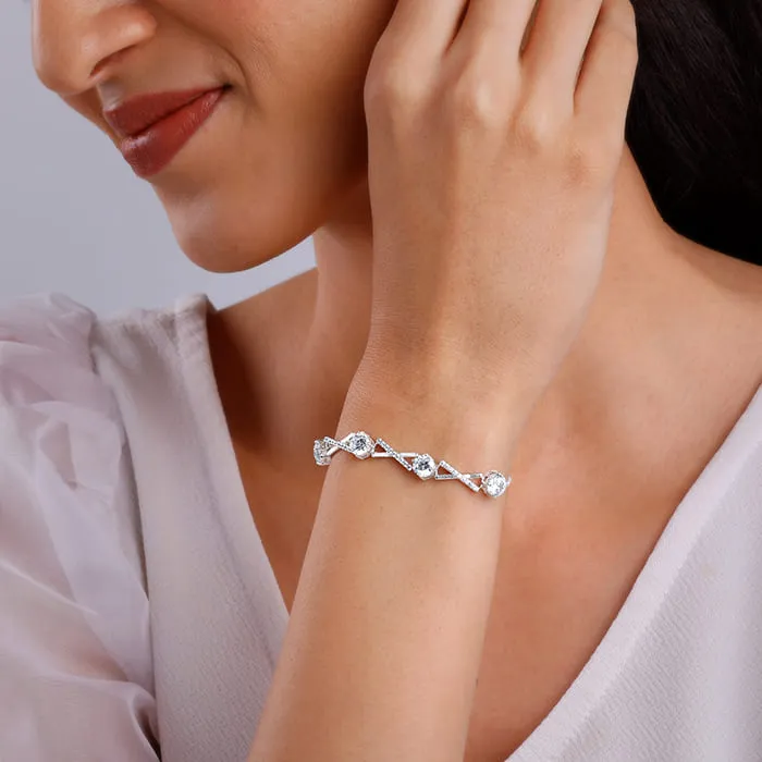 Silver Zircon Excess Bracelet