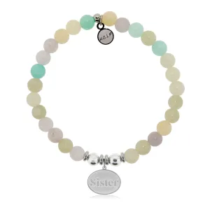 Sister Charm with Green Yellow Jade Charity Bracelet