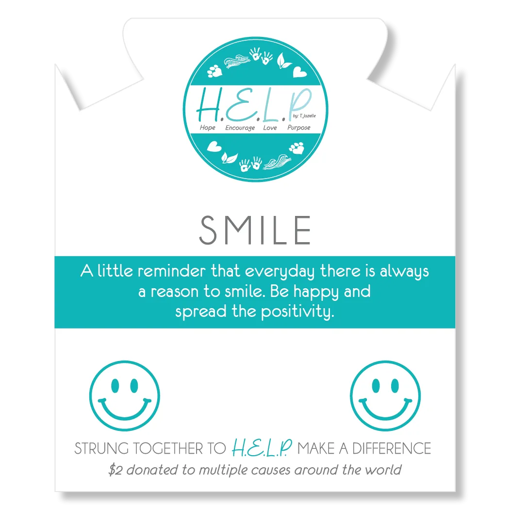 Smile Charm with Azure Blue Jade Charity Bracelet