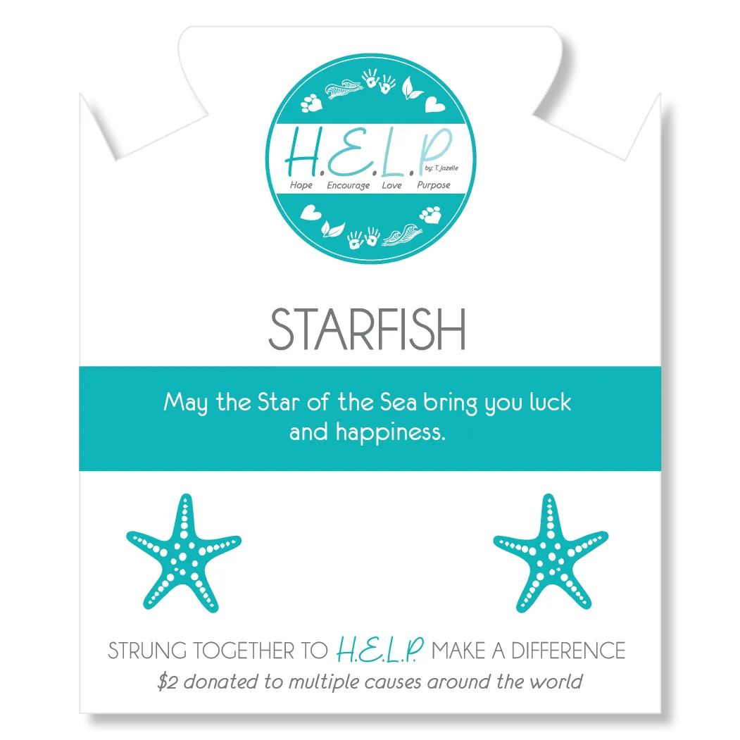 Starfish Cutout Charm with Lemonade Jade Charity Bracelet