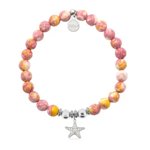 Starfish Cutout Charm with Lemonade Jade Charity Bracelet
