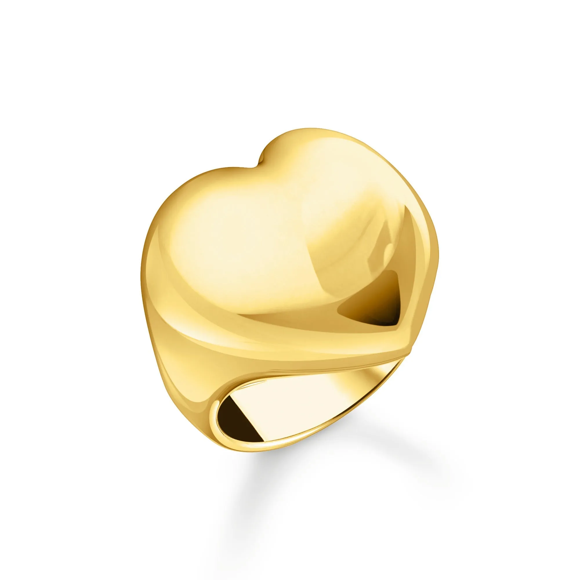 Sterling Silver Bold Elegance Gold Plated Heart Ring TR2471-413-39