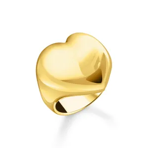 Sterling Silver Bold Elegance Gold Plated Heart Ring TR2471-413-39
