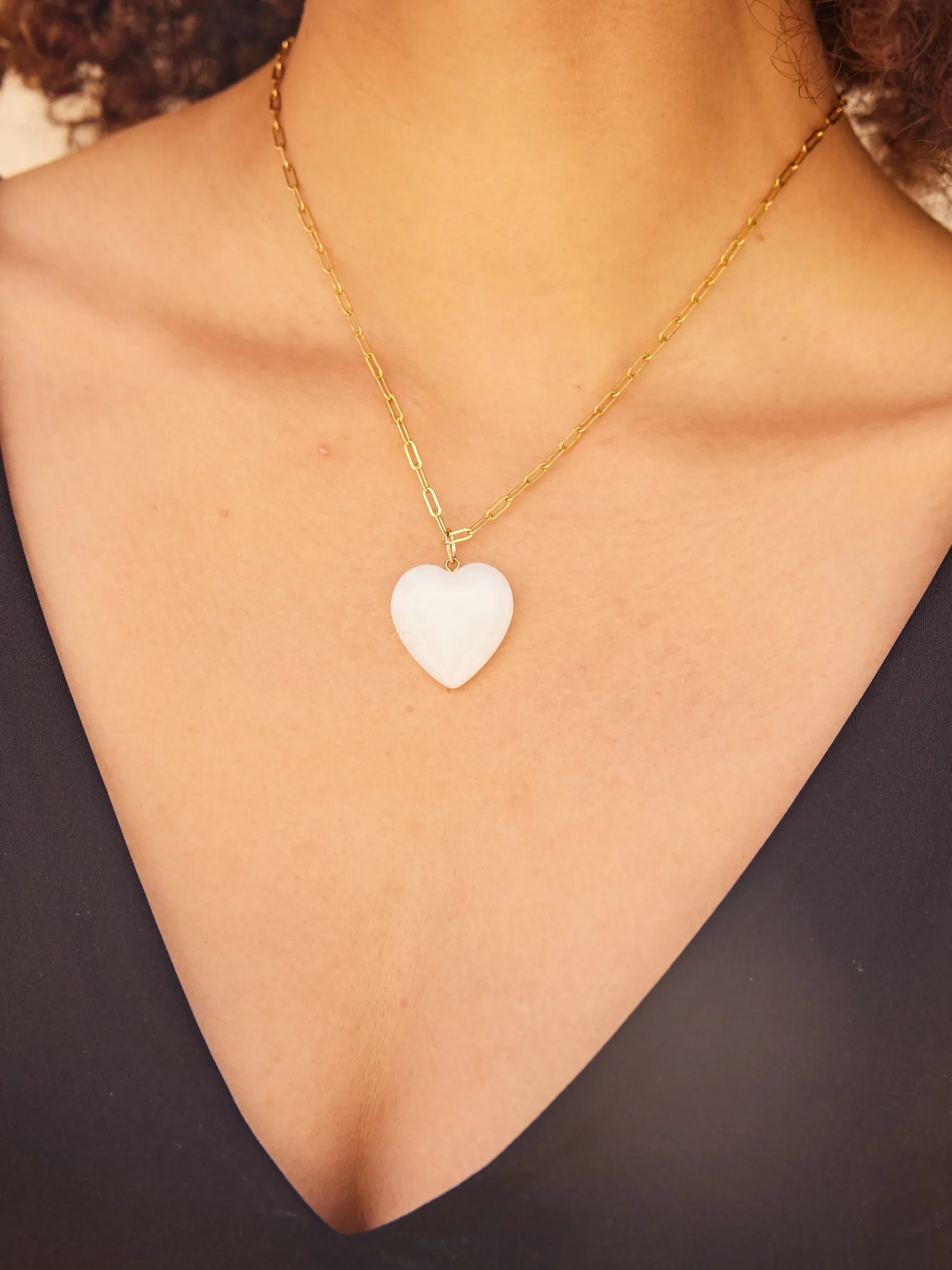 Stevie White Jade Pendant Necklace