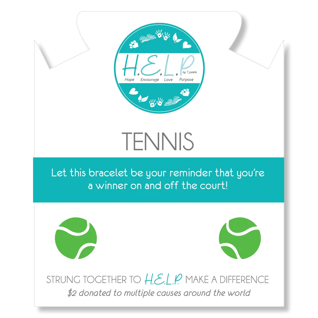 Tennis Ball Charm with Lemonade Jade Charity Bracelet