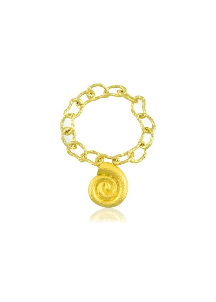 Textured Coral Shell Link Bracelet