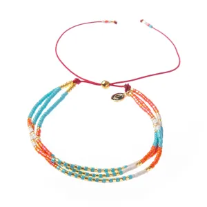 Triple Strand Bracelet - Coral