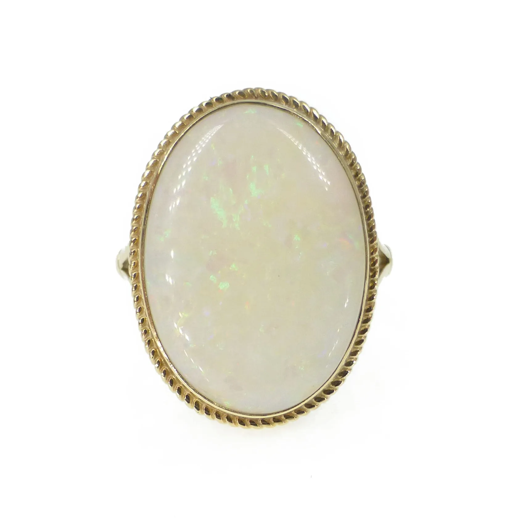 Vintage 9ct Gold Opal Solitaire Cocktail Ring